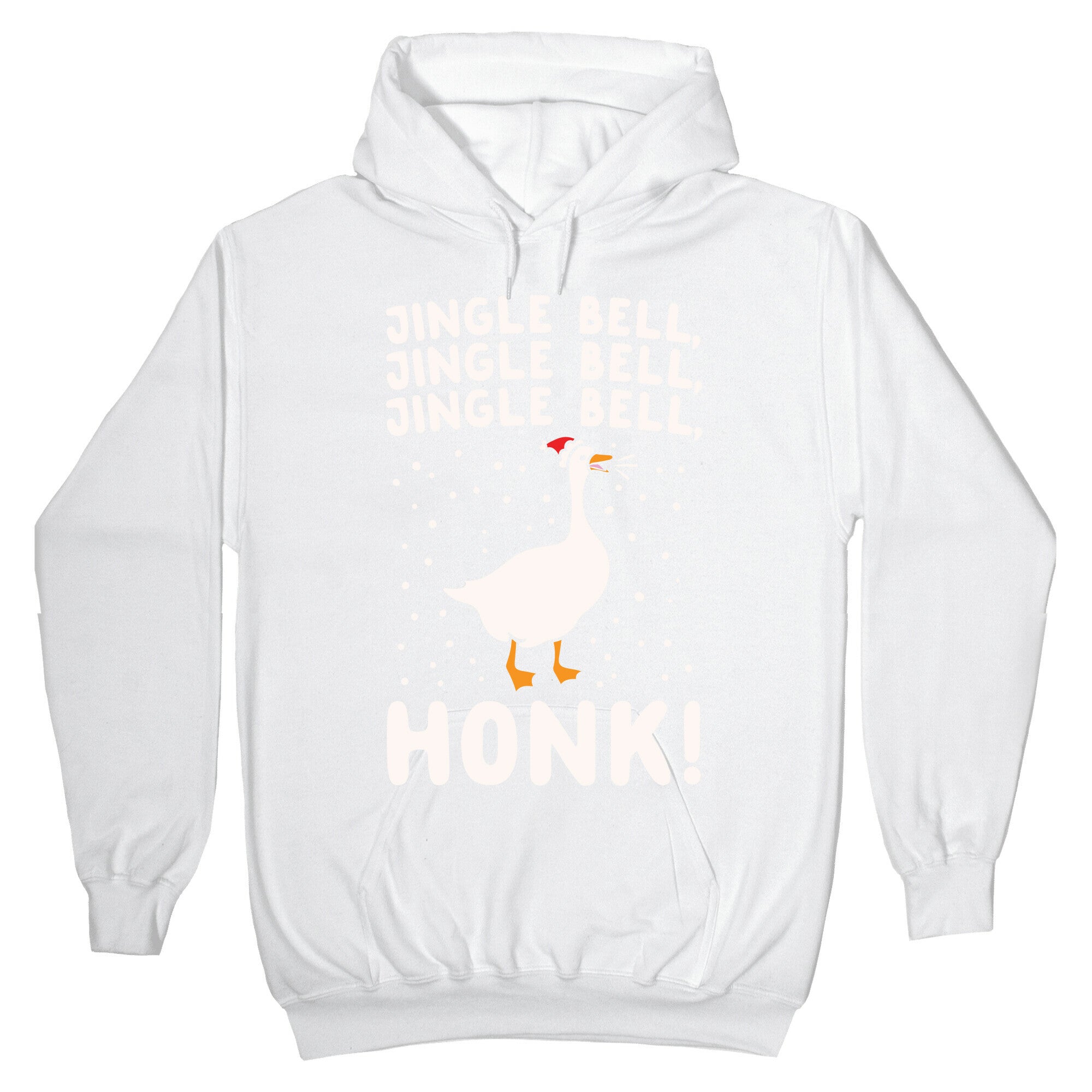 Jingle Bell Honk (Goose Parody) White Print Hoodie